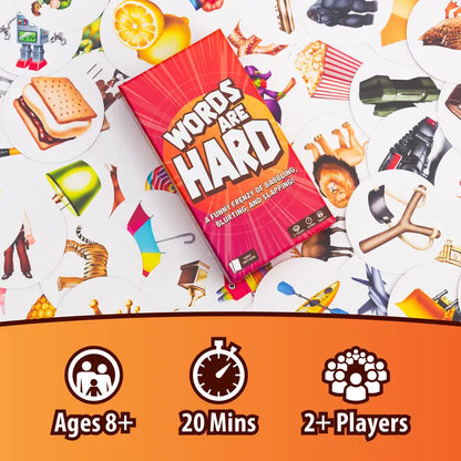 Words Are Hard - Fast Family Card Game! – Christmas Gift Party Card Game Christmas For Kids, Friends and Families for Game Night